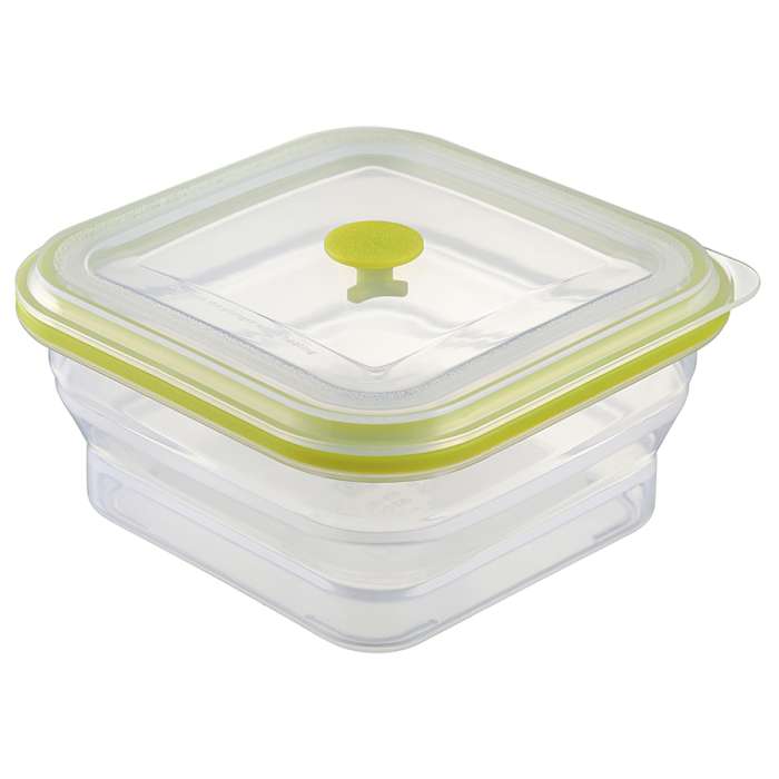 Контейнер для переноски и хранения силиконовый квадратный складной Silikobox, 900 мл, зеленый SMART SOLUTIONS SS-FC-SCN-GR900