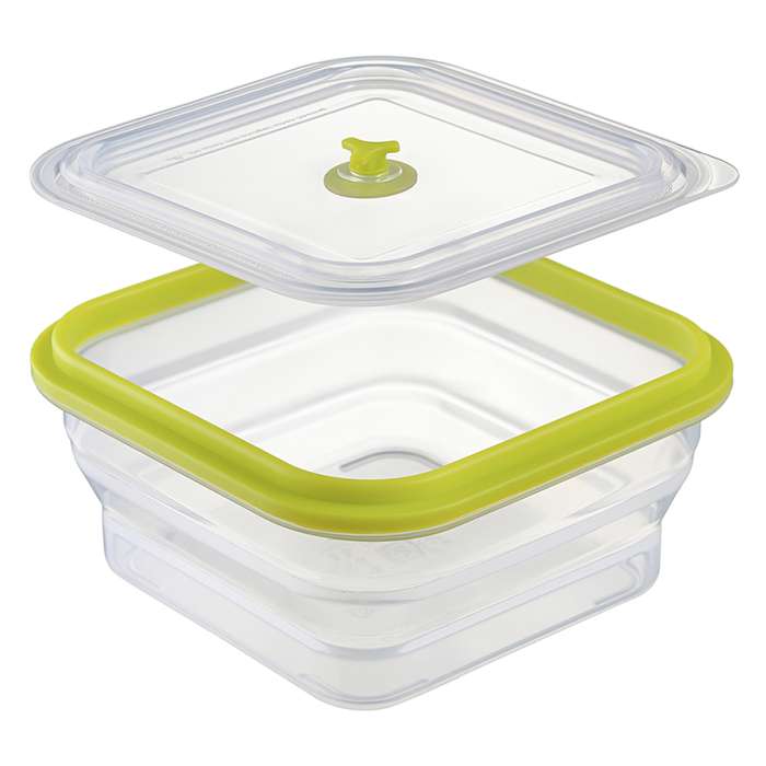 Контейнер для переноски и хранения силиконовый квадратный складной Silikobox, 900 мл, зеленый SMART SOLUTIONS SS-FC-SCN-GR900