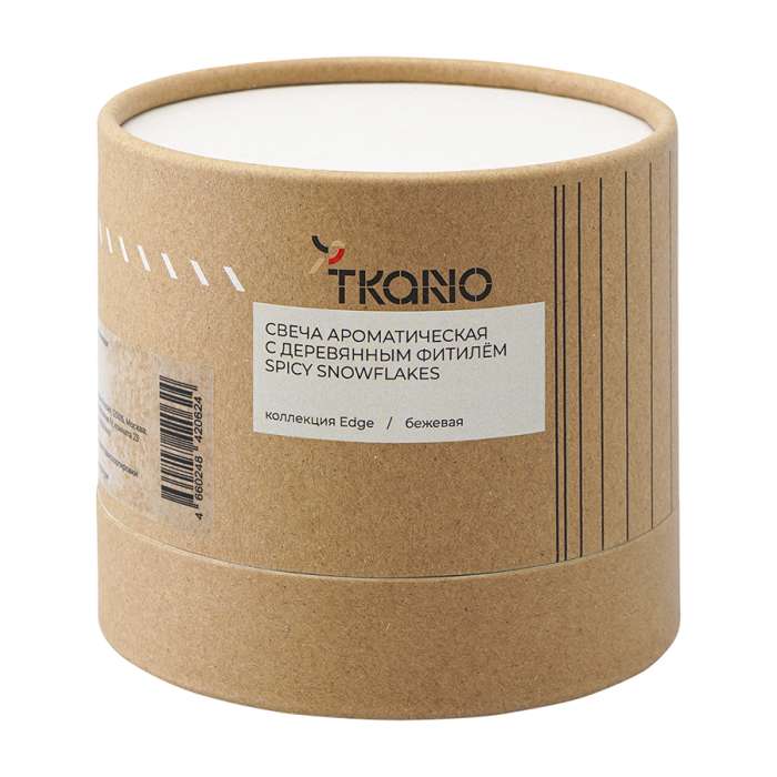 Свеча ароматическая с деревянным фитилём spicy snowflakes из коллекции edge, бежевый, 60 ч Tkano TK23-ARO0060