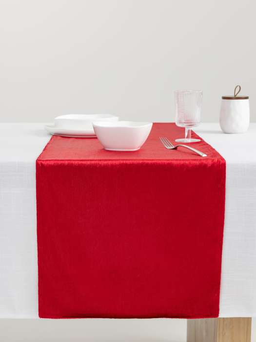 Дорожка настольная, 40х160 см, бархат, красная, Luck gift ANNA LAFARG ANLAF-QFW25-1TR