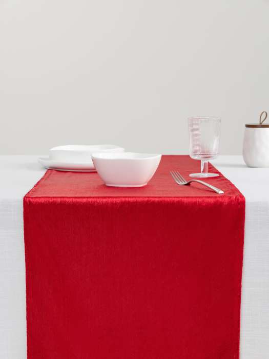Дорожка настольная, 40х160 см, бархат, красная, Luck gift ANNA LAFARG ANLAF-QFW25-1TR