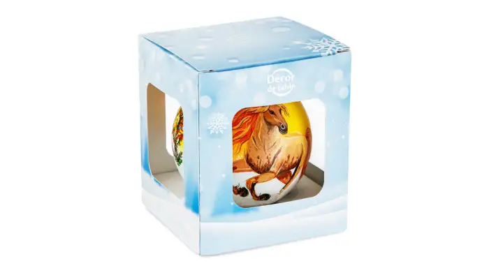 Игрушка елочная Солнечная лошадка 10 см, стекло, п/к Décor de Table Шар КУ-100-254127/п/00-00000251