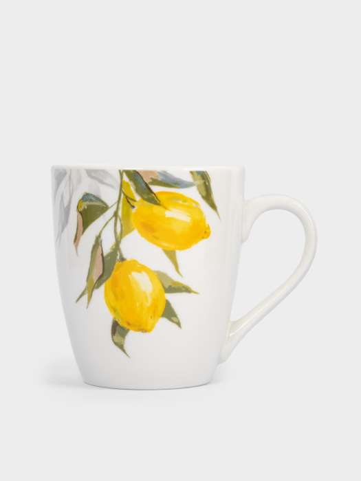 Кружка, 350 мл, 2 шт, фарфор P, белый, Лимоны, Palermo ANNA LAFARG ANLAF-MEIBO-040625-3