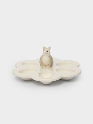 Блюдо пасхальное, 22х9 см, 6 отд, молочно-серое, Кролик с цветами, Brown Rabbit ANNA LAFARG ANLAF-XIA-140825-4