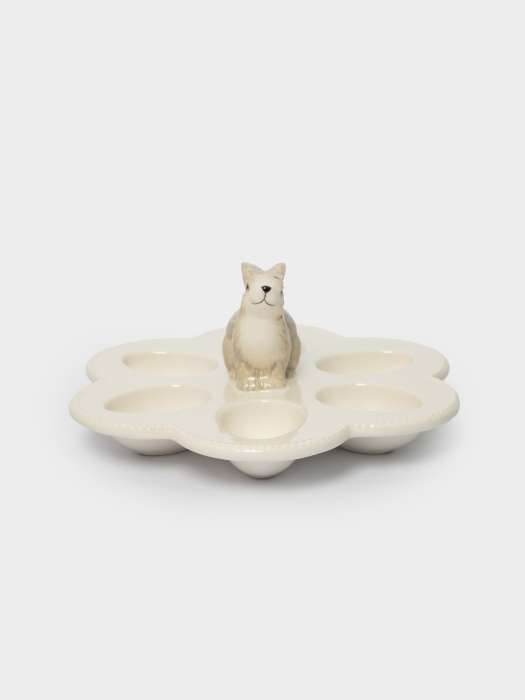 Блюдо пасхальное, 22х9 см, 6 отд, молочно-серое, Кролик с цветами, Brown Rabbit ANNA LAFARG ANLAF-XIA-140825-4