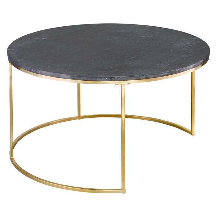 Набор из 2-х журнальных столиков hans, D60 см и D80 см, черный мрамор Bergenson Bjorn TAI-HN-TBL-BRMRB-BK-80-60