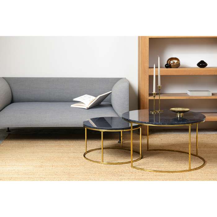 Набор из 2-х журнальных столиков hans, D60 см и D80 см, черный мрамор Bergenson Bjorn TAI-HN-TBL-BRMRB-BK-80-60