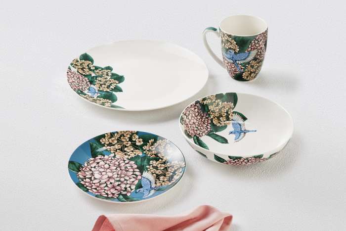 Сервиз обеденный, 4 перс, 16 пр, фарфор P, бело-синий, Гортензия, Reminisce MAXWELL & WILLIAMS MW413-YD0125