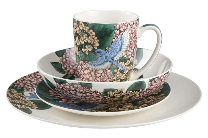 Сервиз обеденный, 4 перс, 16 пр, фарфор P, бело-синий, Гортензия, Reminisce MAXWELL & WILLIAMS MW413-YD0125