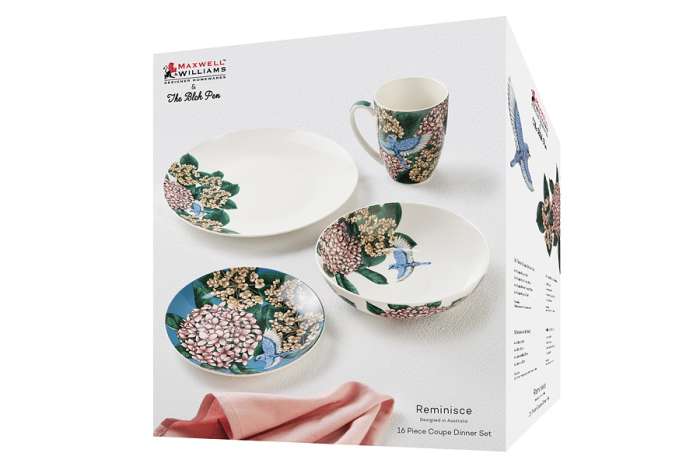 Сервиз обеденный, 4 перс, 16 пр, фарфор P, бело-синий, Гортензия, Reminisce MAXWELL & WILLIAMS MW413-YD0125