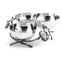 Менажница трехсекционная Michael Aram Чрная орхидея 24 см, сталь нержавеющая