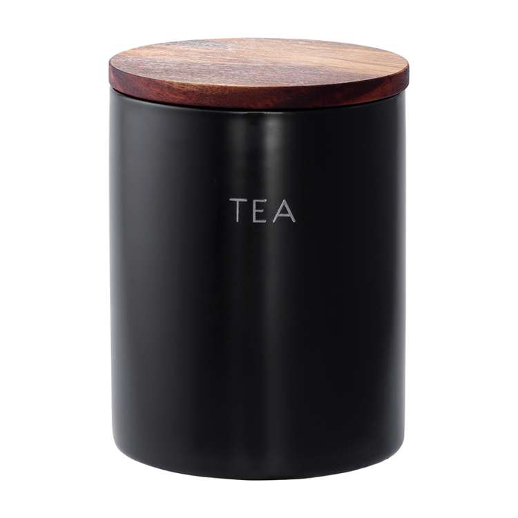 Банка керамическая для хранения чая, 650 мл, черная Smart Solutions SS0000269