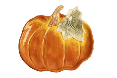 Блюдо, 22 см, керамика, оранжево-зеленое, Тыква, Bright pumpkin ANNA LAFARG ANLAF-FDWS-031224-4