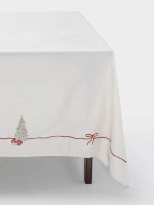 Скатерть, 170х250 см, полиэстер, бежевая, Елка с подарками, Festival ANNA LAFARG ANLAF-QFW25-2TCM