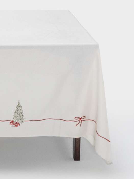 Скатерть, 170х250 см, полиэстер, бежевая, Елка с подарками, Festival ANNA LAFARG ANLAF-QFW25-2TCM