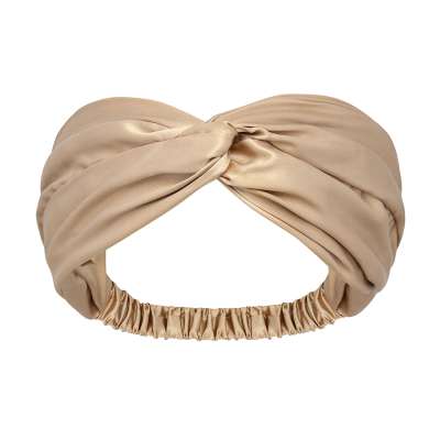 Повязка для волос из натурального шелка бежевого цвета из коллекции essential Tkano TK24-HBG0004