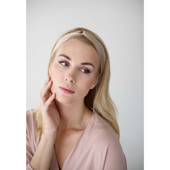 Повязка для волос из натурального шелка бежевого цвета из коллекции essential Tkano TK24-HBG0004