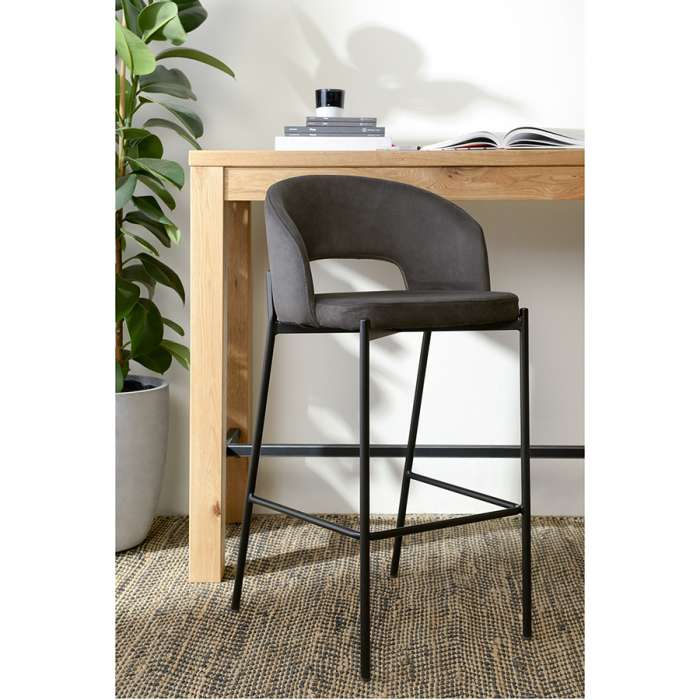 Стул барный horace, экозамша, темно-серый Bergenson Bjorn BEBA-HOOTEVINENA450