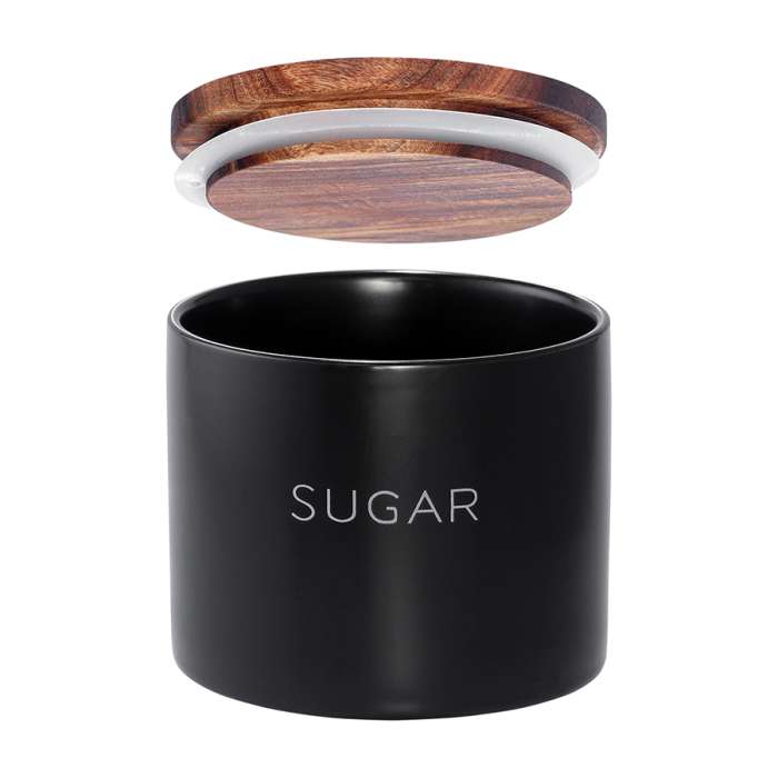 Банка керамическая для хранения сахара, 400 мл, черная Smart Solutions SS0000270