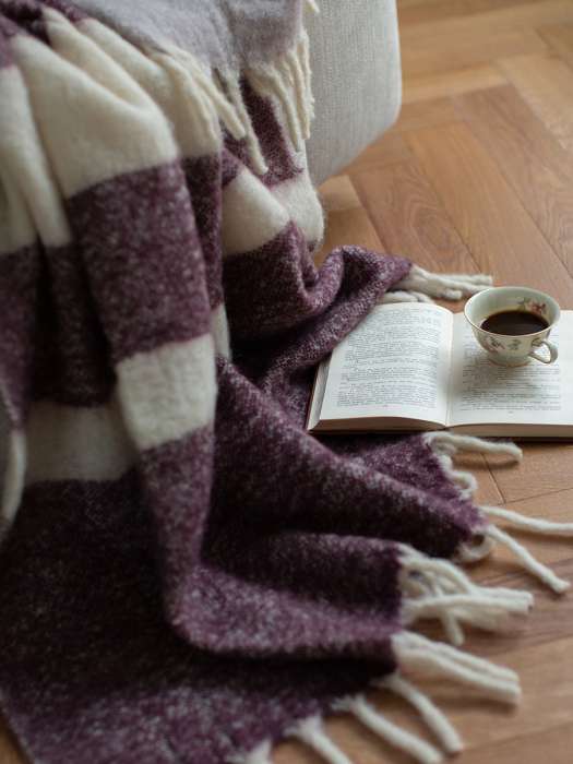 Плед мохеровый over horizon цвета марсала из коллекции trendy ruffles, 130х180 см Tkano TK25-TH0010