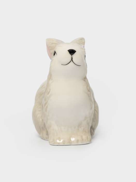 Емкость для соли или перца, 8 см, керамика, серая, Кролик с цветами, Brown Rabbit ANNA LAFARG ANLAF-XIA-140825-1