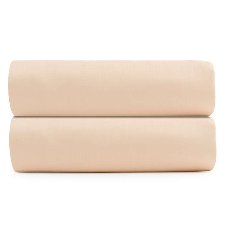 Простыня на резинке из сатина бежево-розового цвета из коллекции essential, 160х200 см Tkano TK20-FS0019