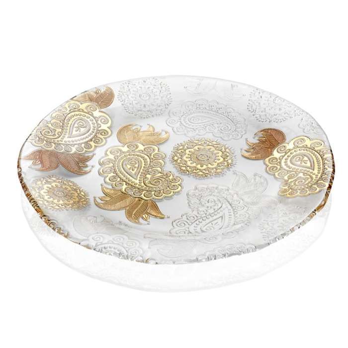 Блюдо широкое плоское PASHMINA GOLD IVV 8134.3