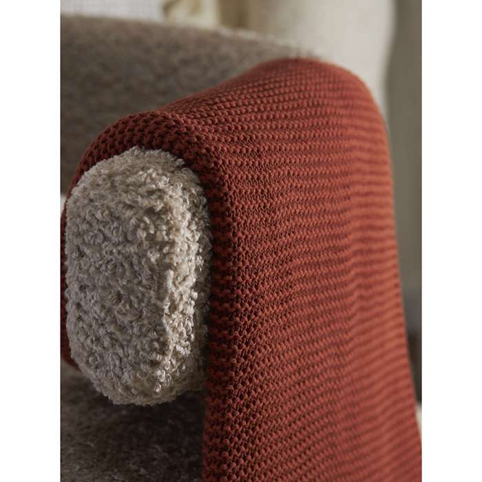 Плед из хлопка жемчужной вязки терракотового цвета из коллекции essential, 130х180 см Tkano TK24-TH0001