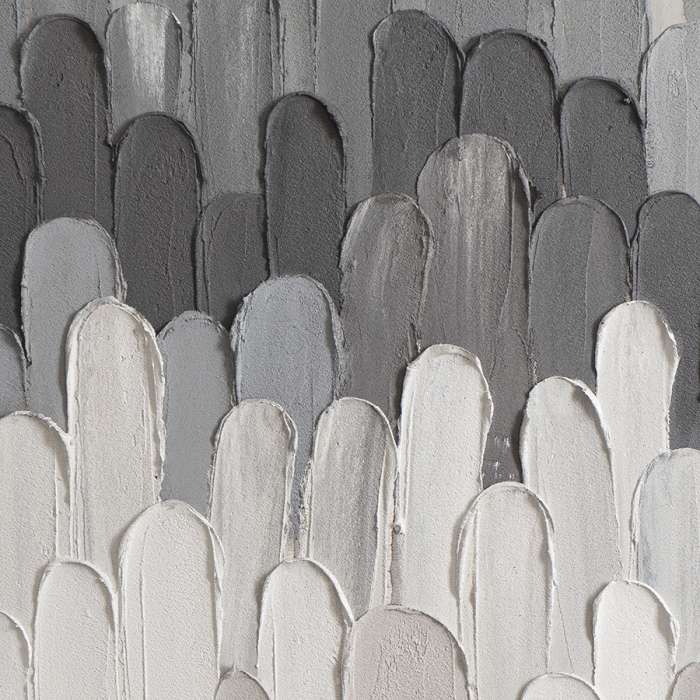 Панно декоративное с ручной росписью by feel, 140х70 см, черно-белое Bergenson Bjorn BB0000601