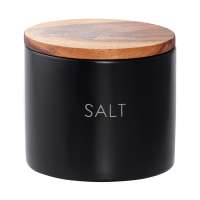 Банка керамическая для хранения соли, 400 мл, черная Smart Solutions SS0000271