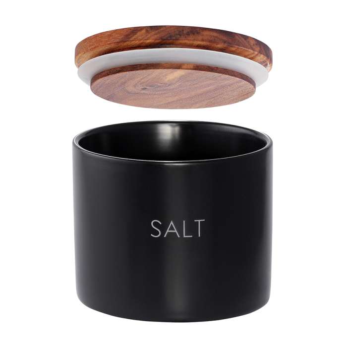 Банка керамическая для хранения соли, 400 мл, черная Smart Solutions SS0000271