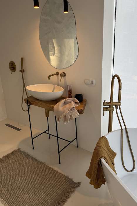 Полотенце банное из умягченной вафли цвета охры из коллекции essential, 70x140 см Tkano TK25-BT0008