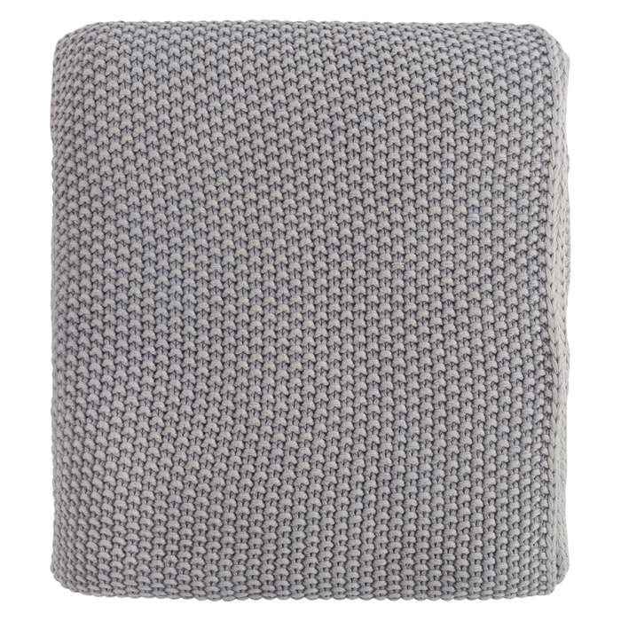 Плед из стираного хлопка серого цвета из коллекции essential, 130х180 см Tkano TK22-TH0008