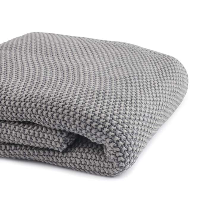 Плед из стираного хлопка серого цвета из коллекции essential, 130х180 см Tkano TK22-TH0008