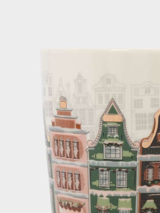 Кружка, 500 мл, фарфор N, бело-золотистая, Дома, Town ANNA LAFARG ANLAF-EL2201-5