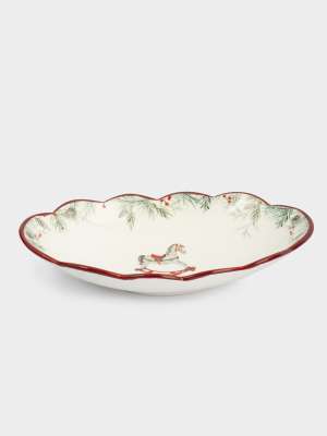 Блюдо, 31х18 см, керамика, овальное, красное, Лошадка, Festival ANNA LAFARG ANLAF-FDH-0303-17