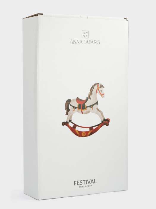 Блюдо, 31х18 см, керамика, овальное, красное, Лошадка, Festival ANNA LAFARG ANLAF-FDH-0303-17