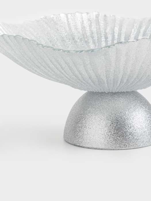 Ваза для фруктов, 31х13 см, на ножке, стекло, серебристая, Avila ANNA LAFARG ANLAF-4-1909038