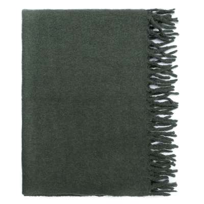 Плед мохеровый хвойно-зеленого цвета из коллекции essential, 130х180 см Tkano TK25-TH0011