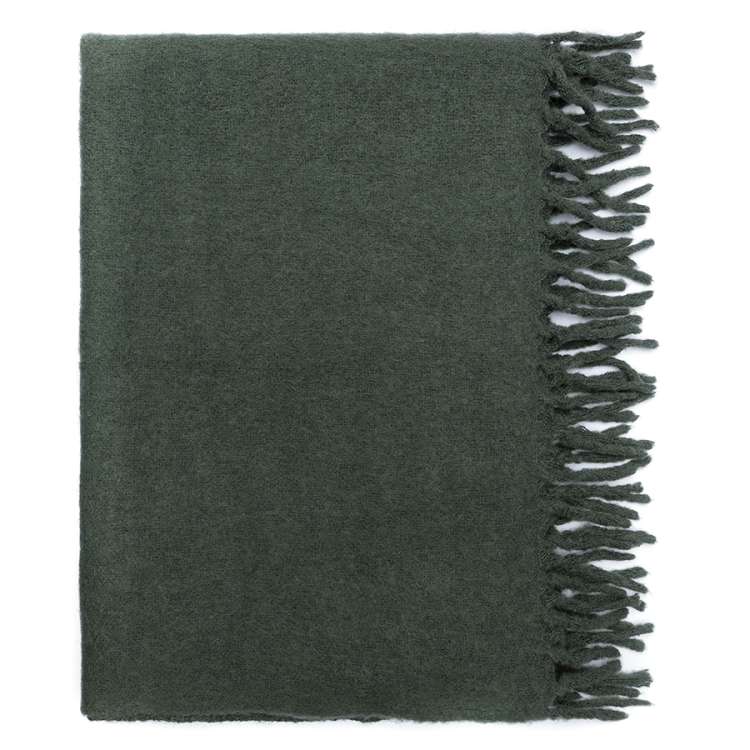 Плед мохеровый хвойно-зеленого цвета из коллекции essential, 130х180 см Tkano TK25-TH0011
