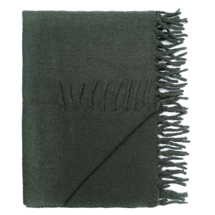 Плед мохеровый хвойно-зеленого цвета из коллекции essential, 130х180 см Tkano TK25-TH0011
