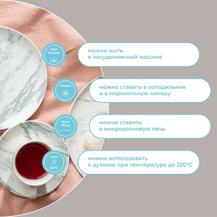 Набор тарелок Marble, Ø21 см, 2 шт. LIBERTY JONES LJ_RM_PL21