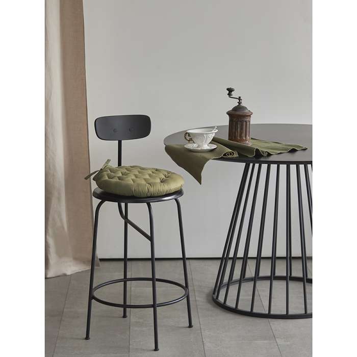 Подушка на стул круглая из хлопка оливкового цвета из коллекции essential, 40 см Tkano TK24-CP0008