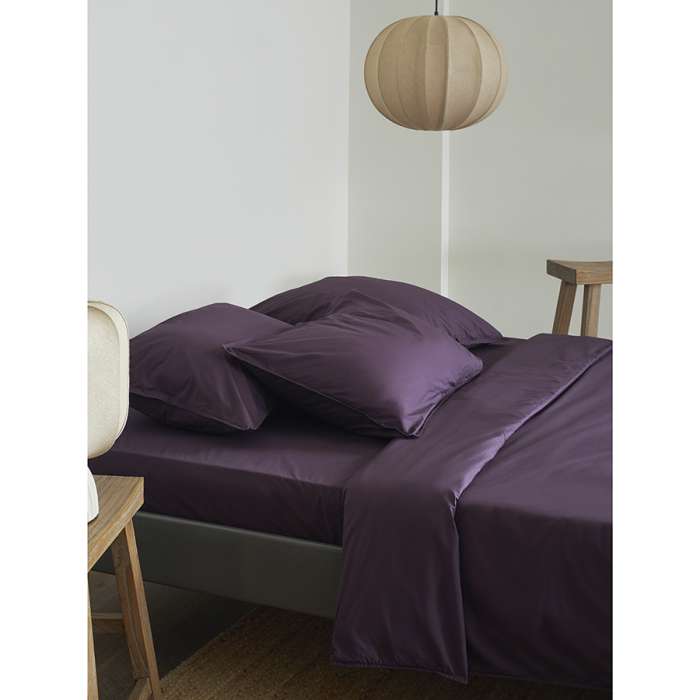 Комплект постельного белья из стираного перкаля сливового цвета из коллекции essential, 150х200 см Tkano TK24-DC0019