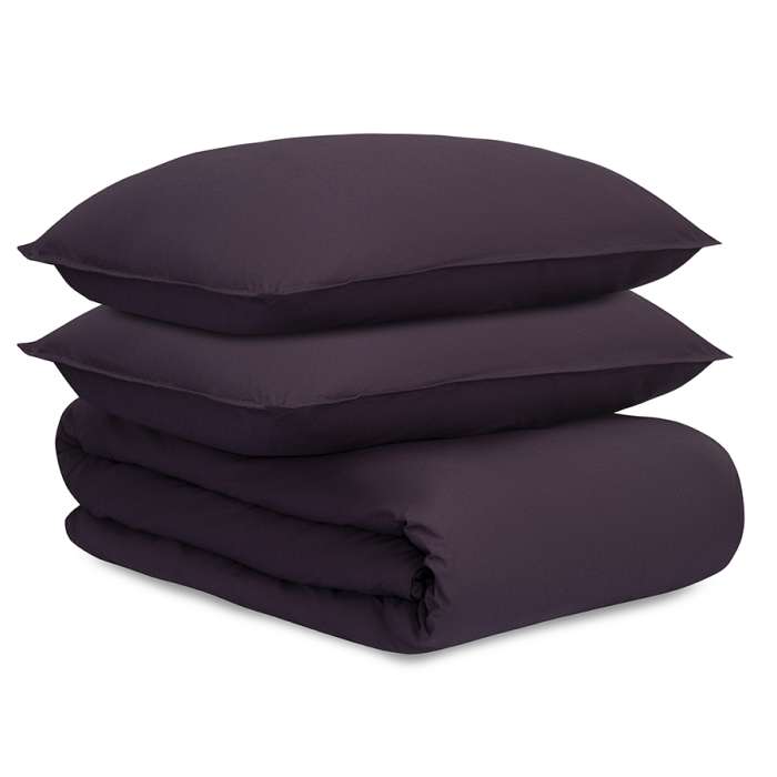 Комплект постельного белья из стираного перкаля сливового цвета из коллекции essential, 150х200 см Tkano TK24-DC0019