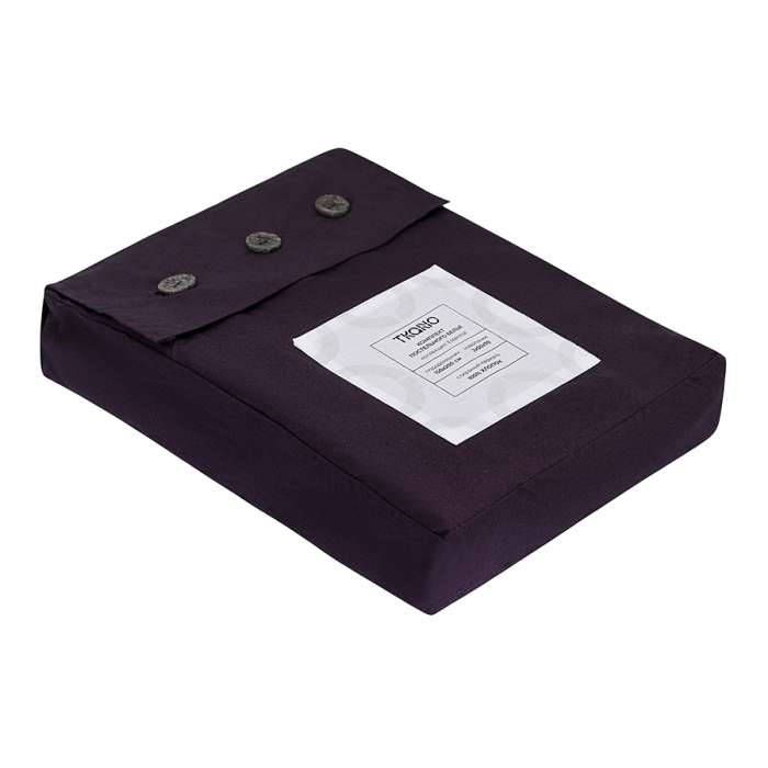 Комплект постельного белья из стираного перкаля сливового цвета из коллекции essential, 150х200 см Tkano TK24-DC0019