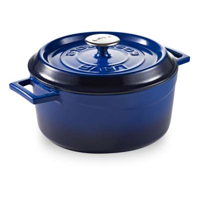 Кастрюля с крышкой LAVA d24 см, 4,5 л, чугун, синяя LV Y TC 24 EDT K2 Blue