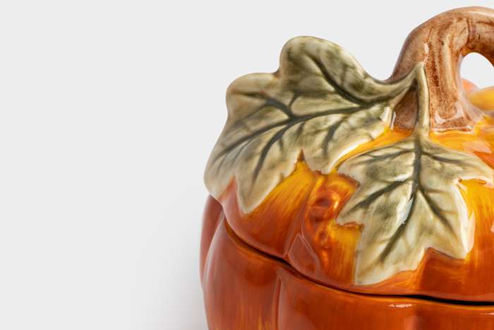 Емкость для хранения, 13х12 см, 520 мл, керамика, оранжево-зеленая, Тыква, Bright pumpkin ANNA LAFARG ANLAF-FDWS-031224-7