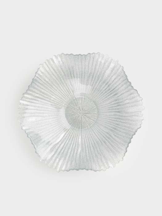 Ваза для фруктов, 32х7 см, стекло, серебристая, Avila ANNA LAFARG ANLAF-1103-1909038