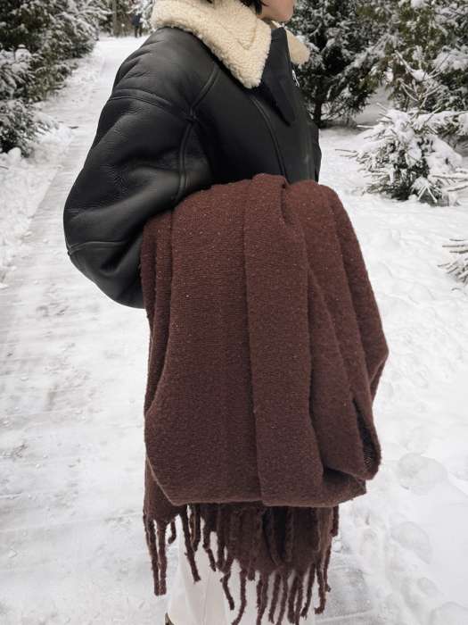 Плед мохеровый шоколадного цвета из коллекции essential, 130х180 см Tkano TK25-TH0012